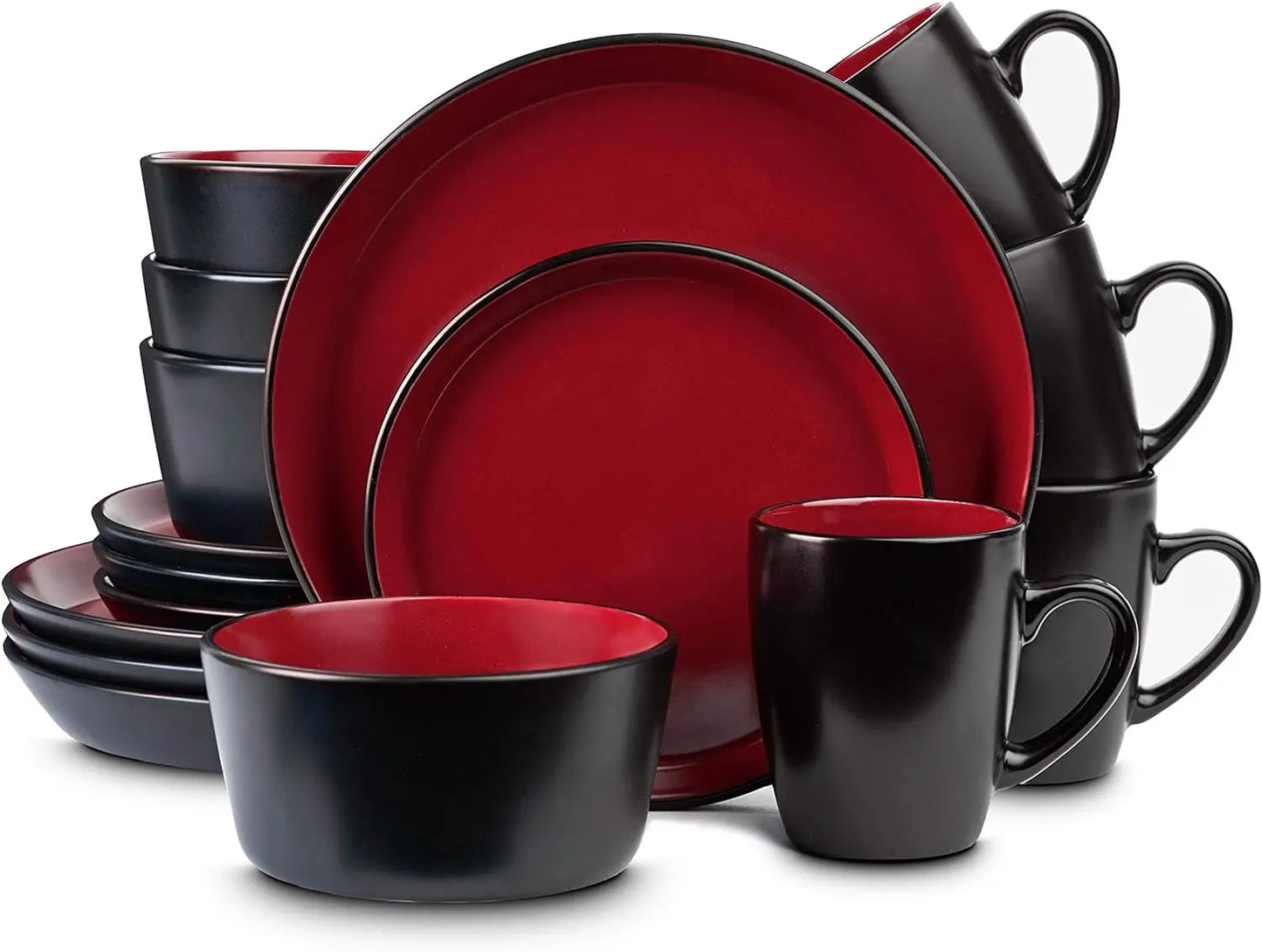 16-Piece Modern Stoneware Dinnerware Set