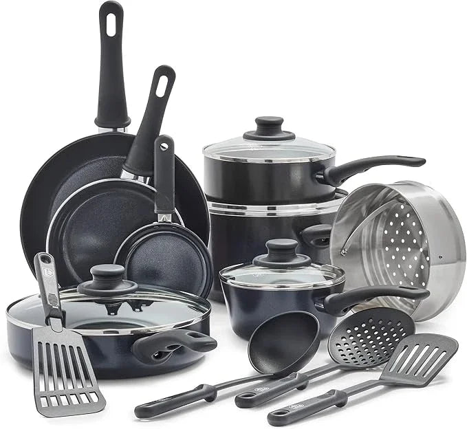 16 Piece Healthy Ceramic Nonstick Kitchen Cookware Set- 7 Colors