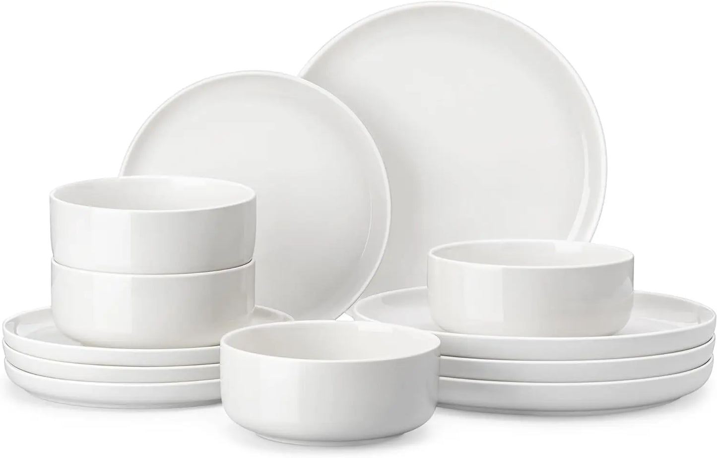 12 Piece Chip Resistant Porcelain Dishware Set for 4