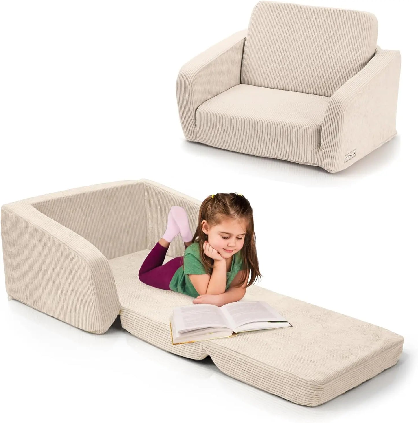 Comfy Kids Chair for Toddler - Stylish 2 in 1 Lounger