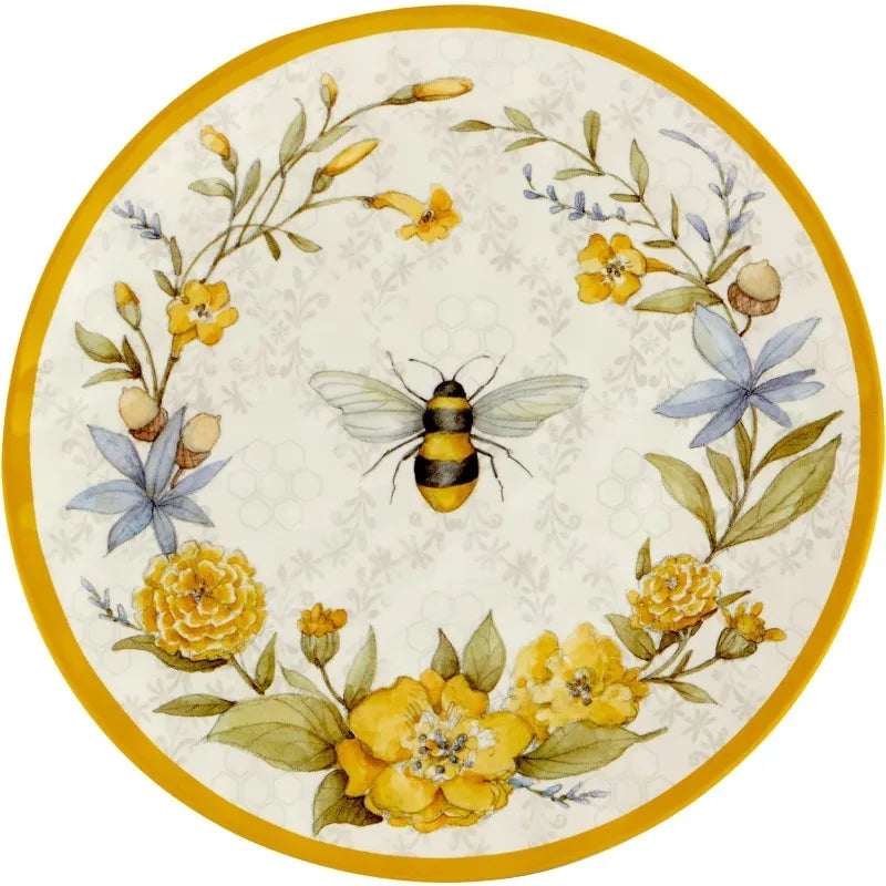 Bee Sweet 12 Piece Melamine Dinnerware Set, Service for 4