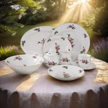 Royal Rose Floral 45-Piece Dinnerware Set