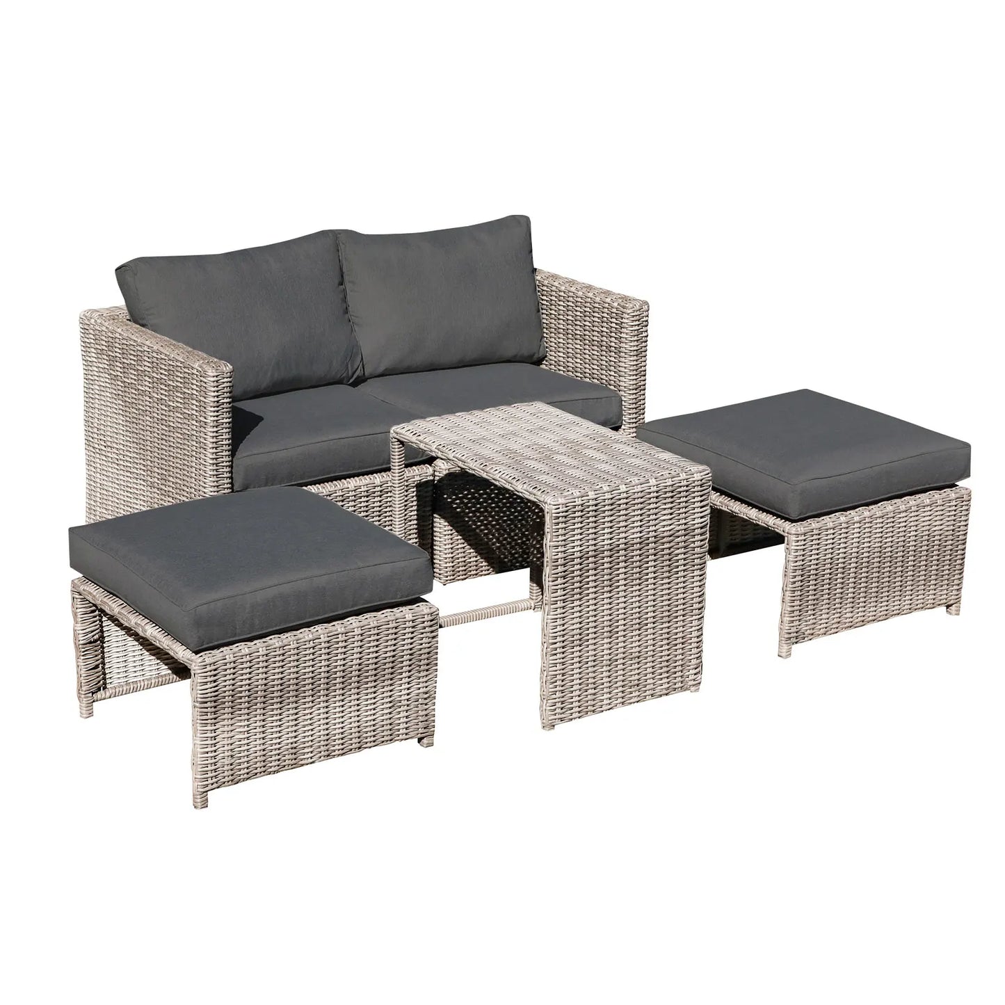 5 Piece Outdoor Conversation Wicker Seating Group