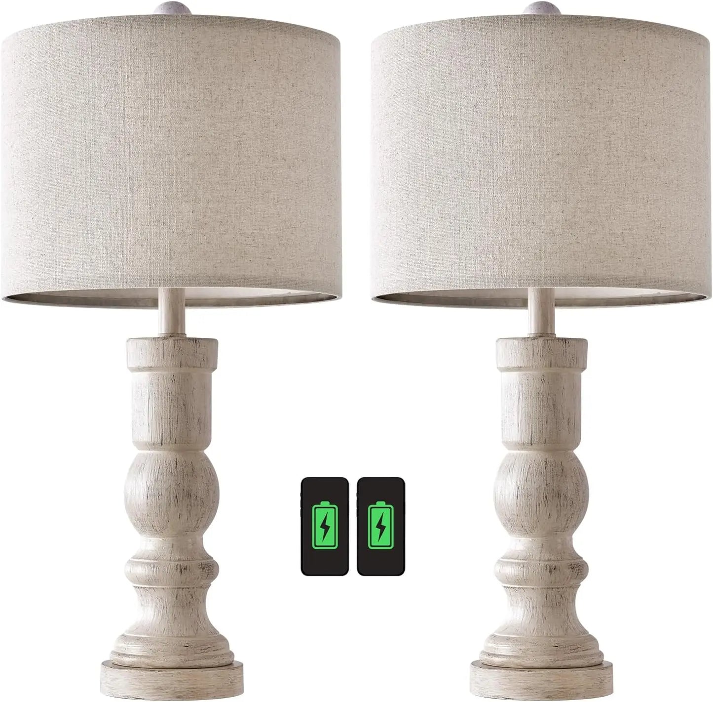 Set of 2- Vintage Farmhouse 24.75" Table Lamps