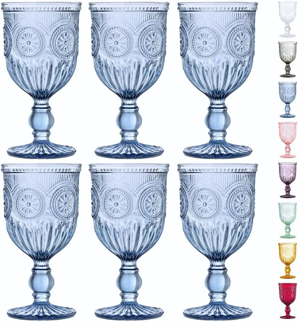 6-piece Smoked Glass Goblets Set