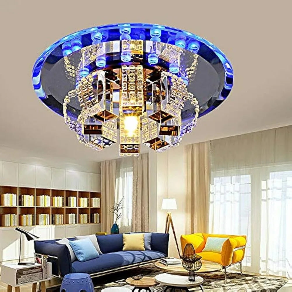 Modern Crystal Flush Mount LED Chandelier Light Fixture