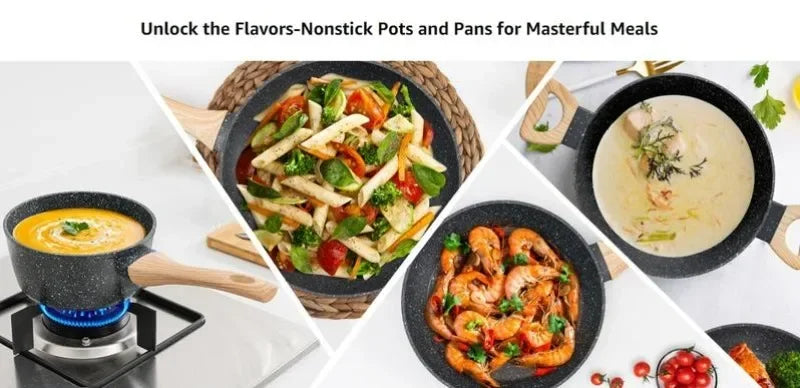 12pcs Nonstick Granite Cooking Set