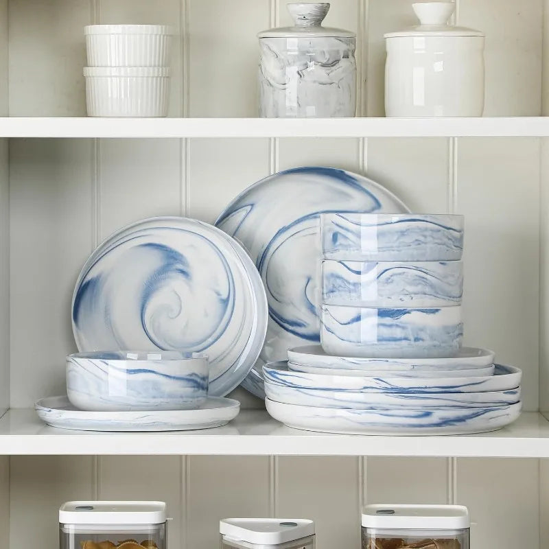 12 Piece Chip Resistant Porcelain Dishware Set for 4