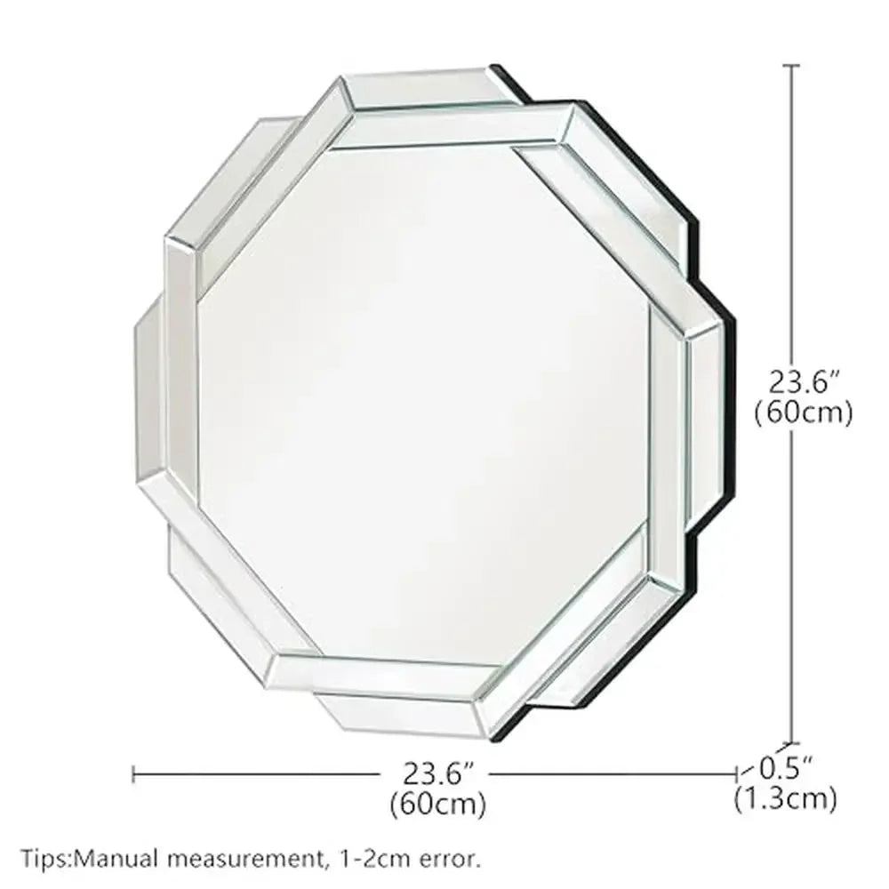 23. 6"L x 23. 6"W Beveled Edge Frameless Wall Mirror