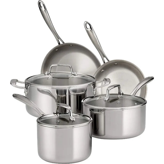 Tramontina Tri-Ply Clad Stainless Steel 8-Piece Cookware Set