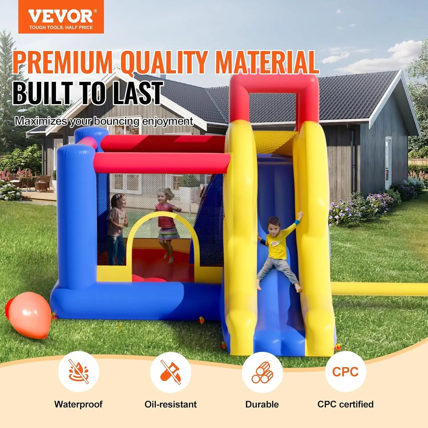 Inflatable Bounce House For Kids Ages 4-8