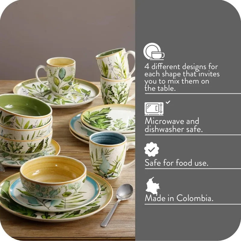 16– piece Hand Painted Ceramic Dinnerware Set