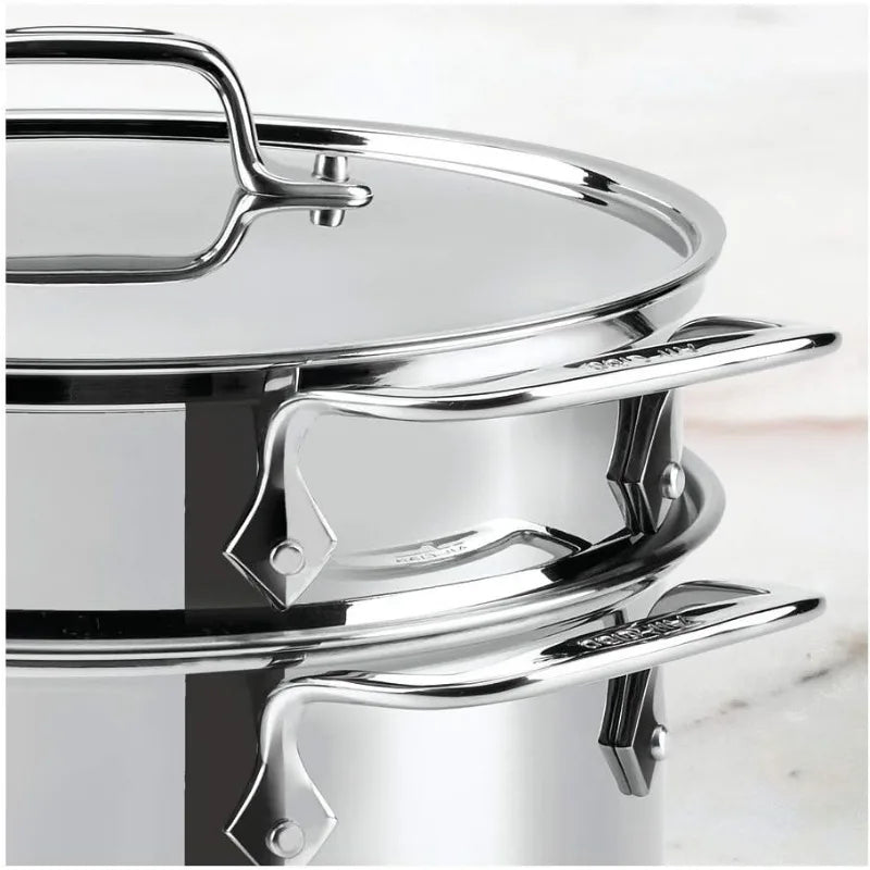 8QT All-Clad Specialty Stainless Steel Stockpot, Multi-Pot with Pasta Strainer