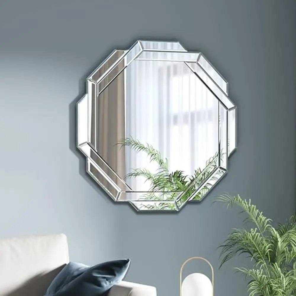 23. 6"L x 23. 6"W Beveled Edge Frameless Wall Mirror