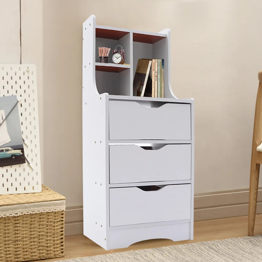 Easy Assembly Storage Nightstand with 3 Drawers