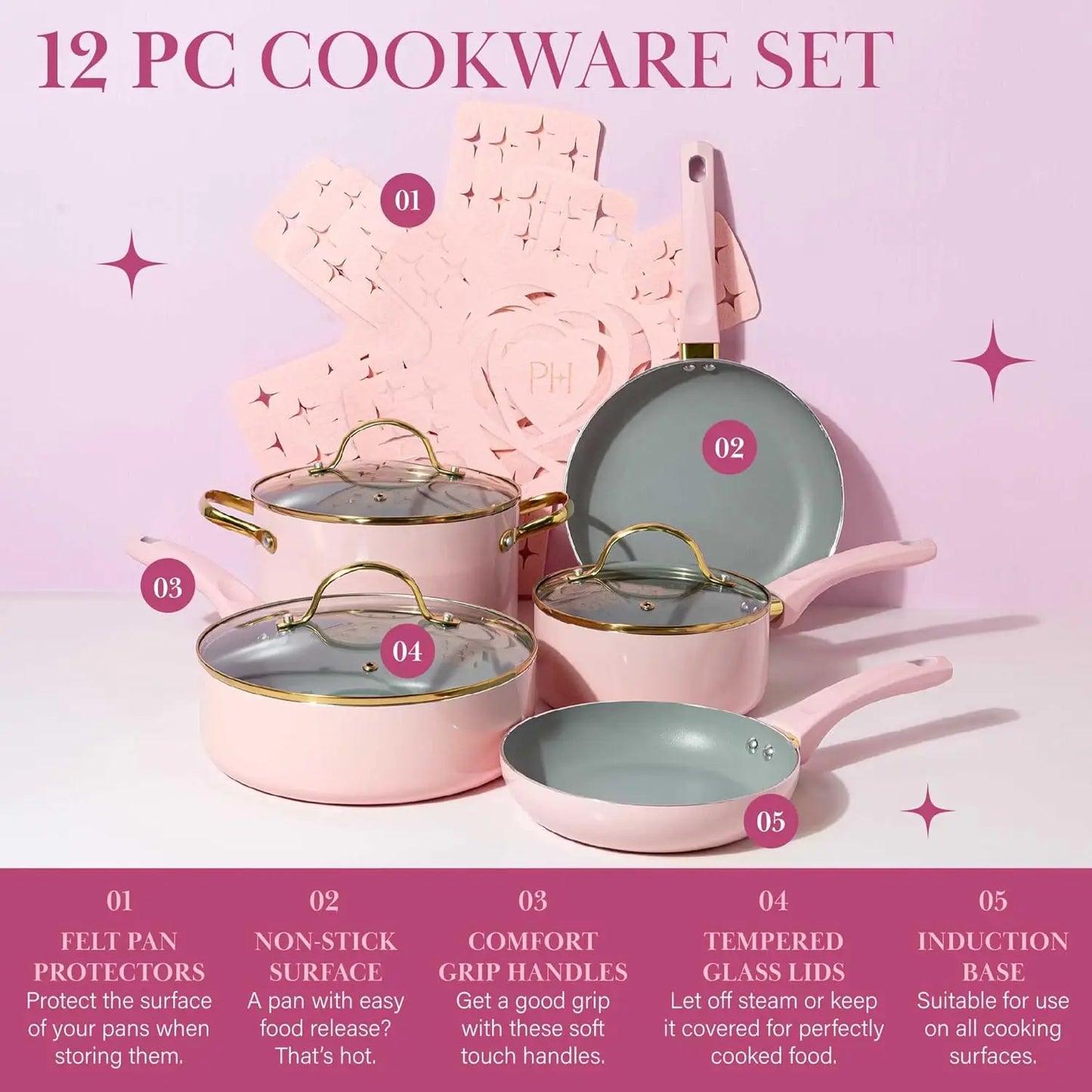 Paris Hilton Epic Nonstick Pots and Pans Set