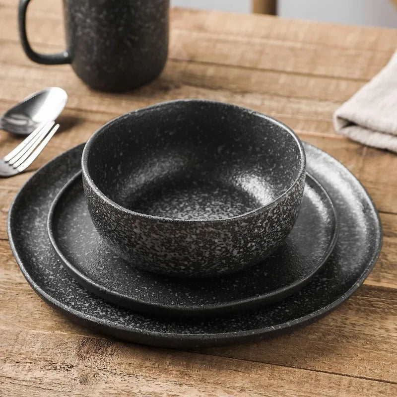 Tom Stoneware Reactive Glaze Dinnerware Set, 16/32 piece