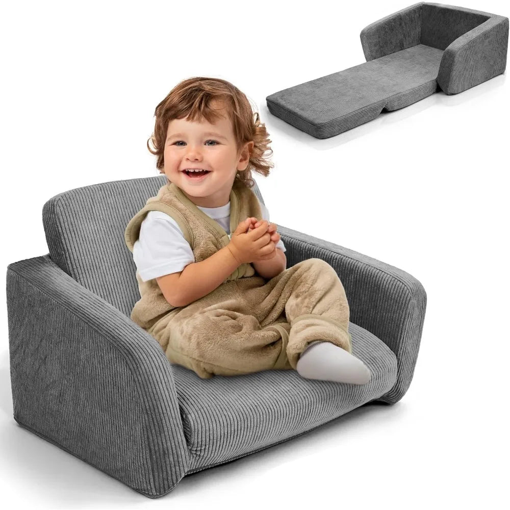 Comfy Kids Chair for Toddler - Stylish 2 in 1 Lounger