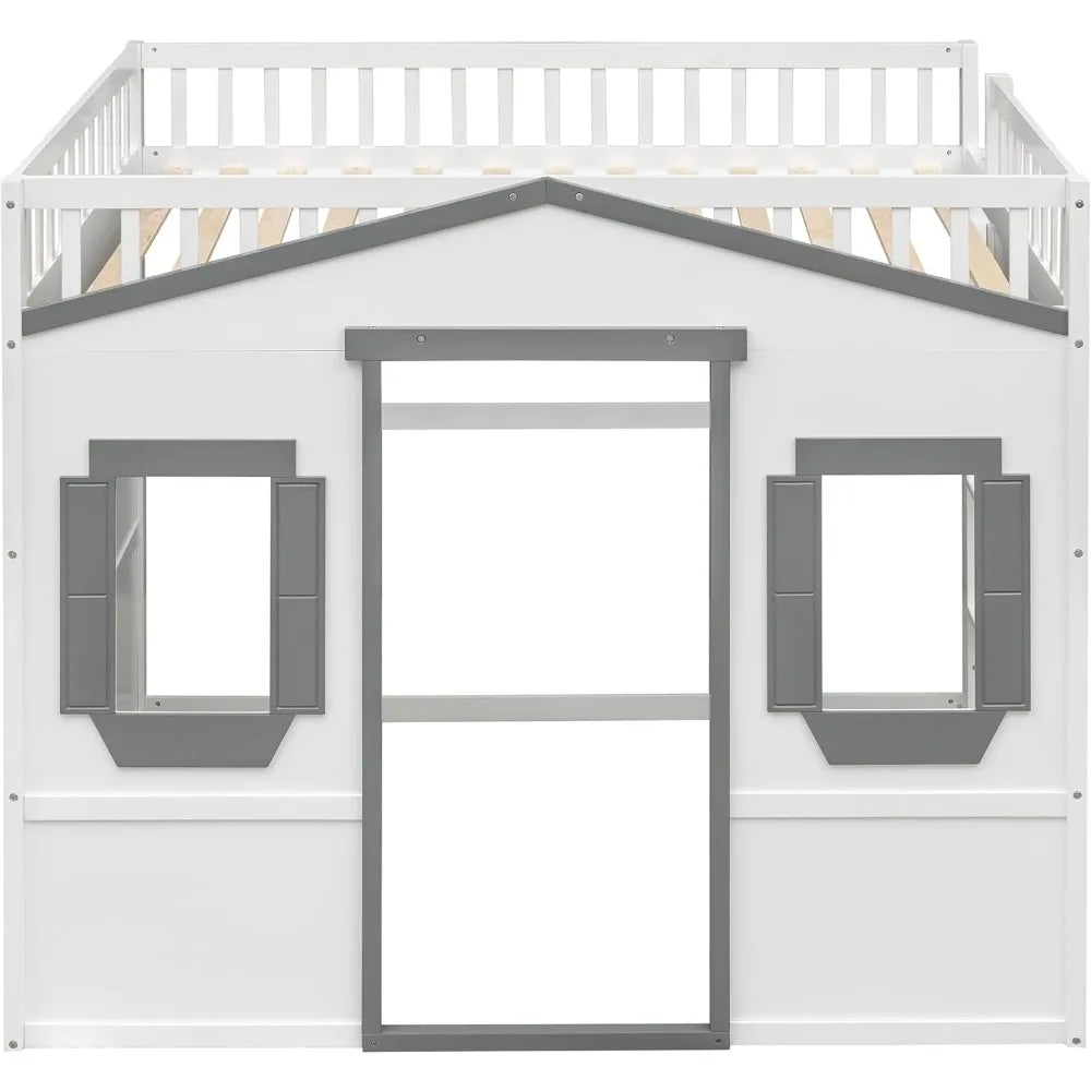 Twin Solid Wood Loft Bed Frame Playhouse