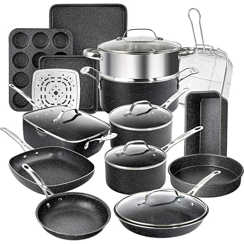 20 Pc Diamond Coated Non Stick Cookware Set