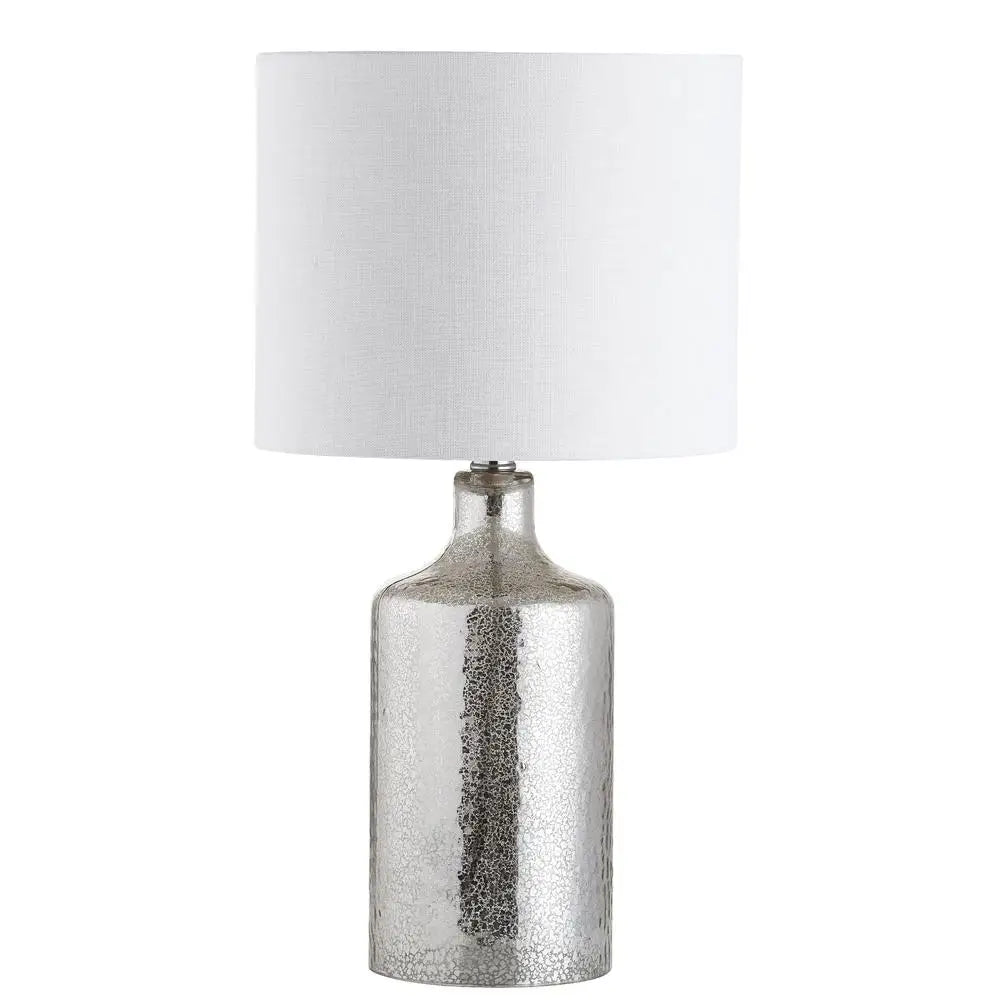 19in H Rustic Silver/Ivory Chic Glass Design LED Touch Sensor Table Lamp