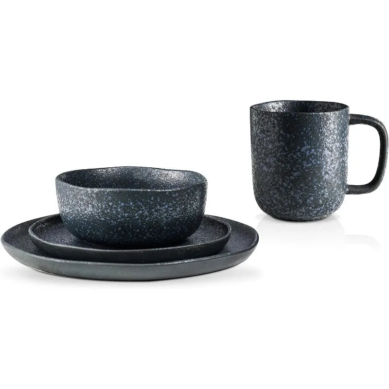 Tom Stoneware Reactive Glaze Dinnerware Set, 16/32 piece