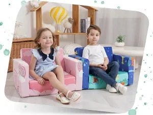 Toddler's Fold Out Sofa Bed/ Flip Out Convertible Lounge Chair