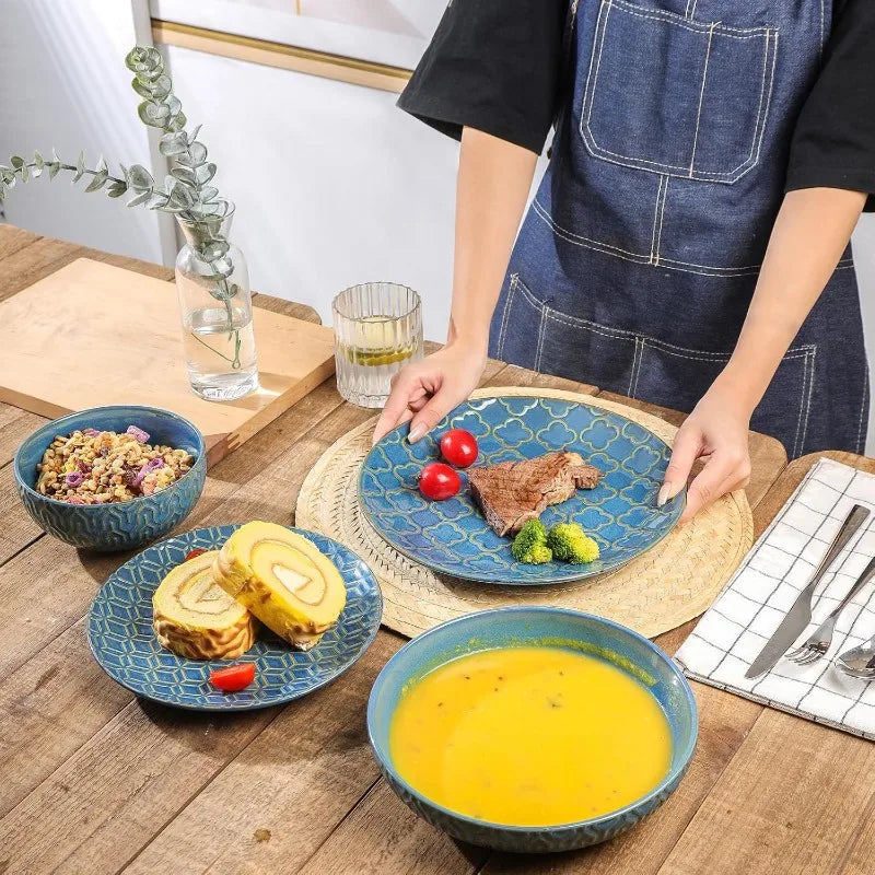 16-Piece, Ceramic Plates and Bowls Set