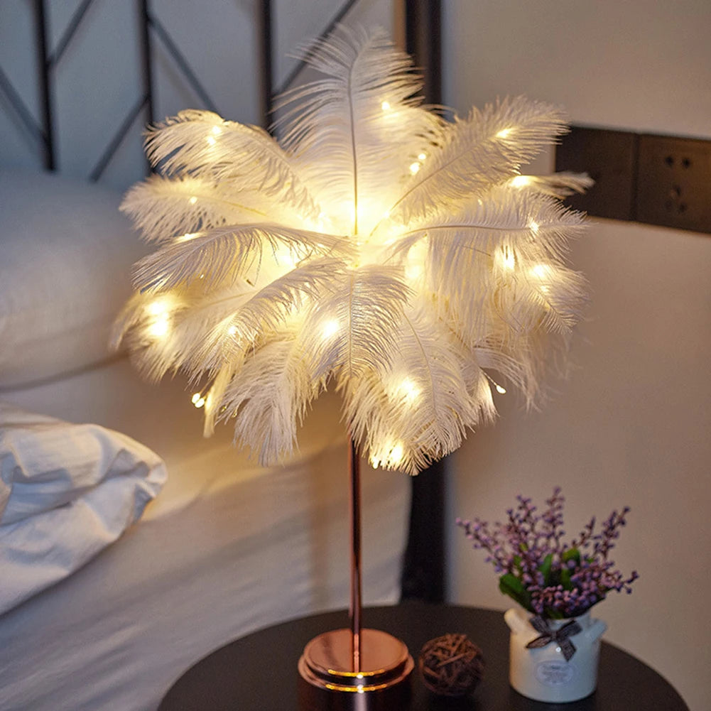 Rechargeable Feather Atmosphere Remote Control Lamp