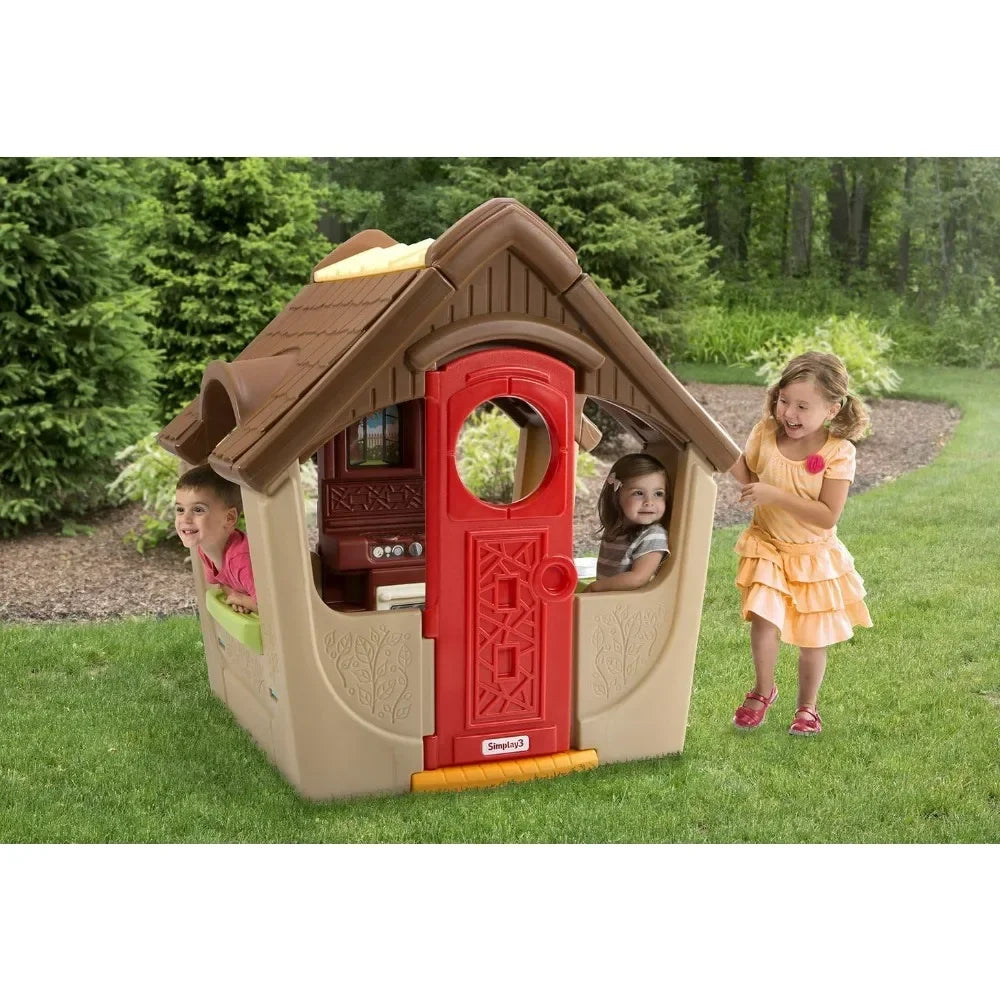 Kids Indoor Outdoor Garden View Cottage Playhouse- 18 Months and up (52" H x 40" L x 48" W)