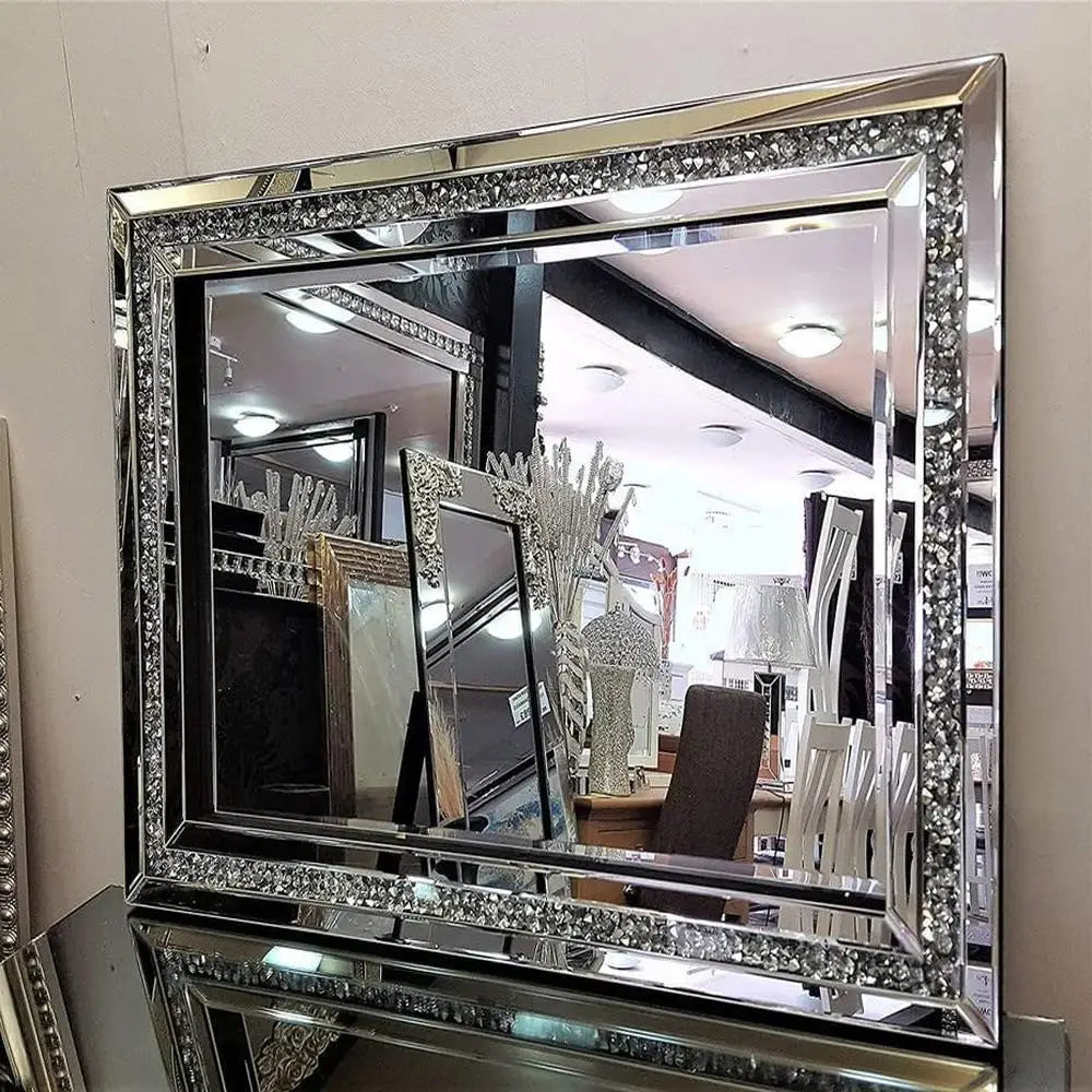 32x24 Crushed Diamond Beveled Wall Mirror