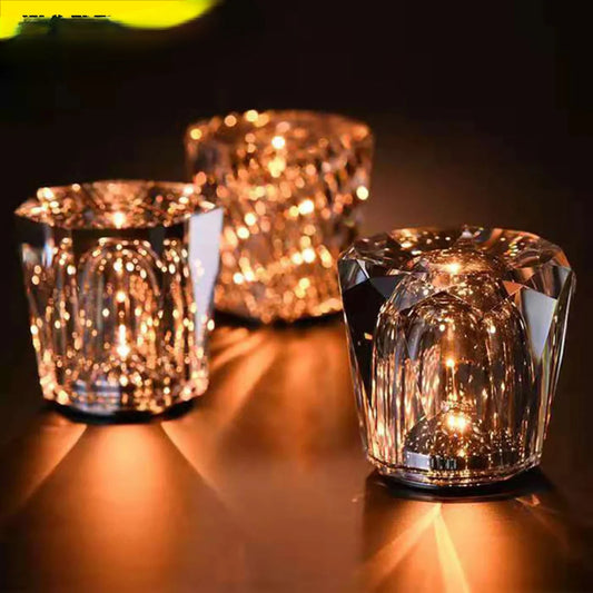 LED Rechargeable Crystal Table Lamp