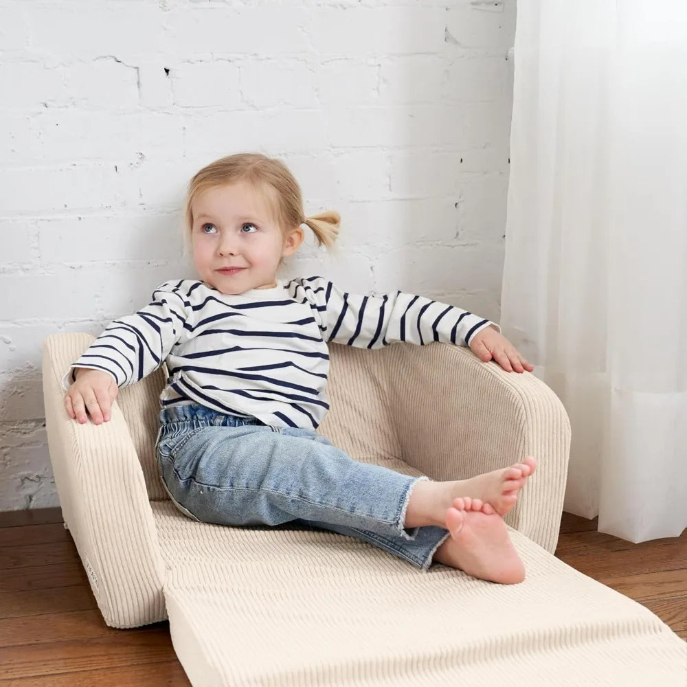 Comfy Kids Chair for Toddler - Stylish 2 in 1 Lounger