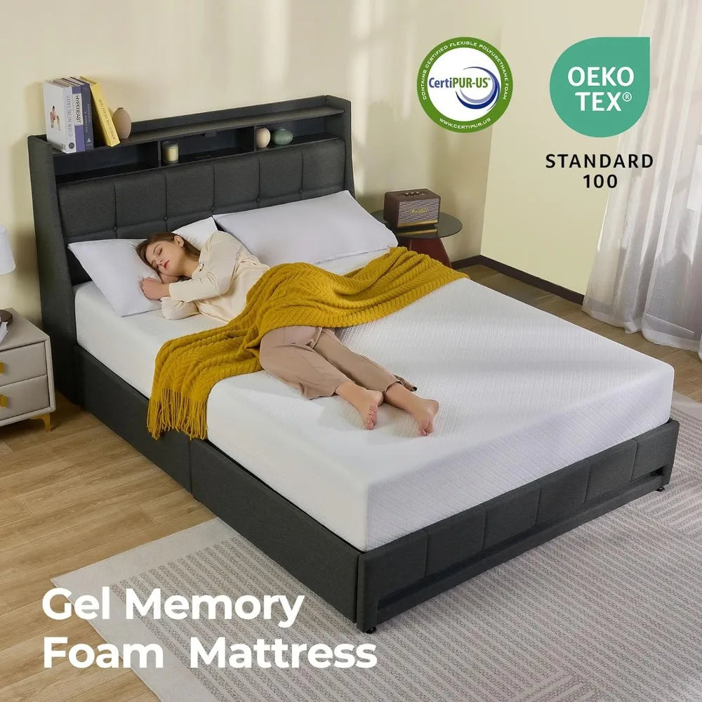 Queen Size 8 Inch Gel Memory Foam Mattress in a Box