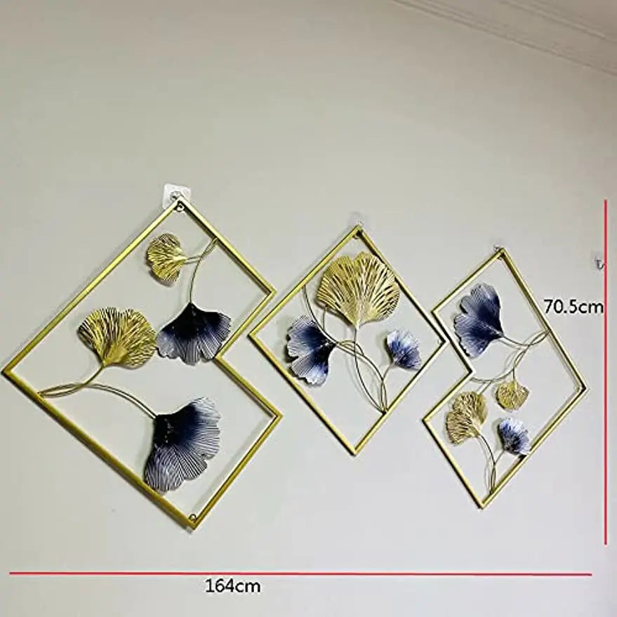 3Pcs Modern Ginkgo Metal 3D Wall Decoration