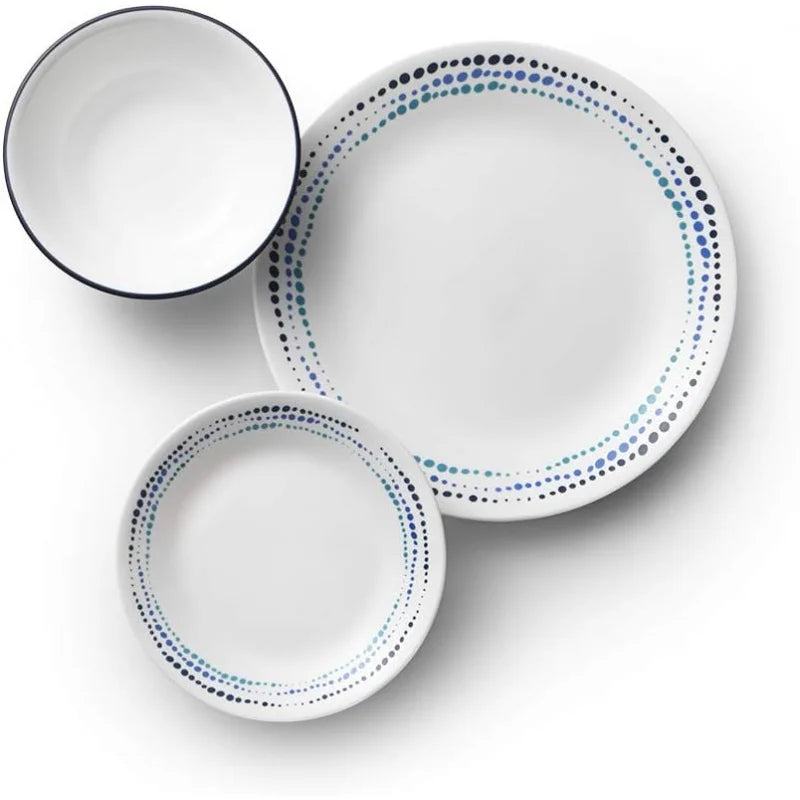 Vitrelle 18-Piece Service for 6 Dinnerware Set, Triple Layer Glass and Chip Resistant