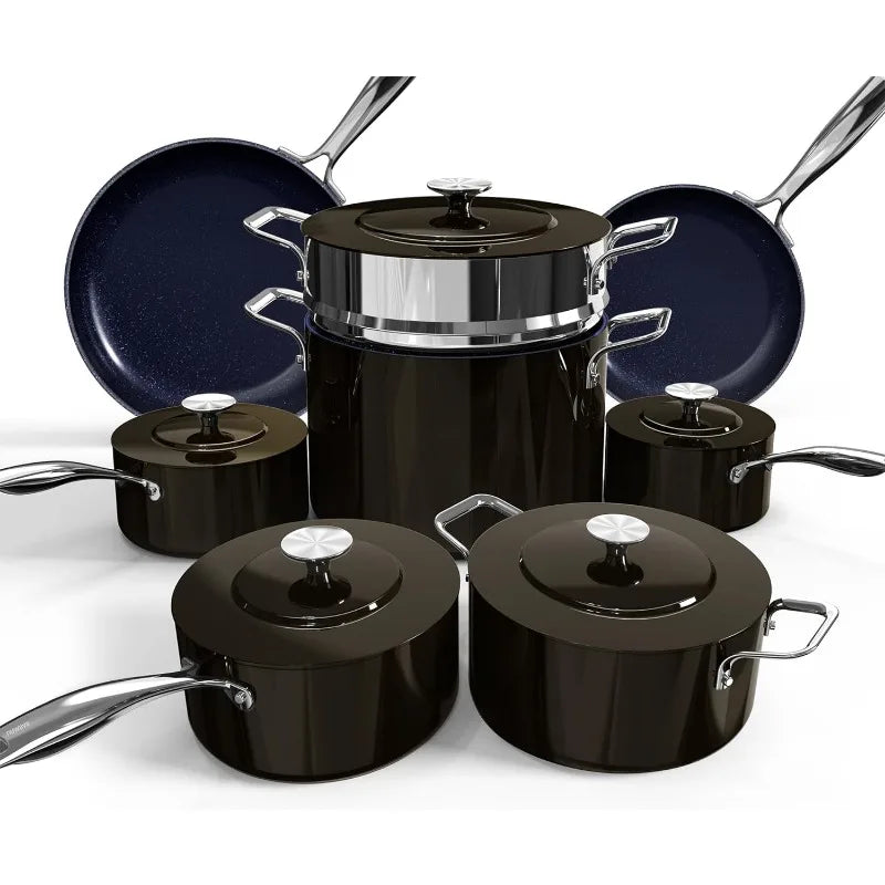 Lux 13pc Forged Lightweight Duralon Ceramic Cookware Set