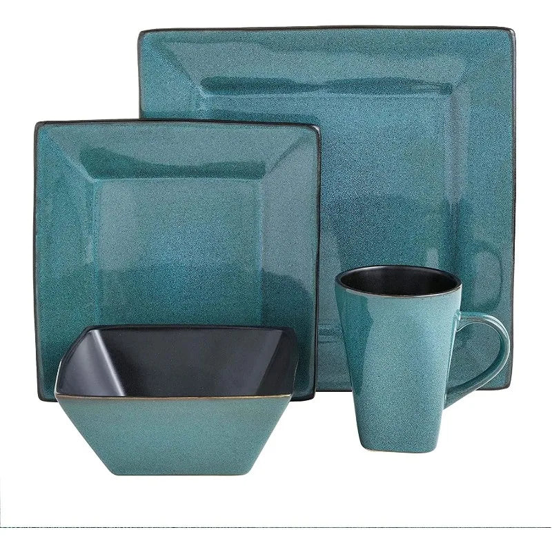 16 Piece Dinnerware Set, Turquoise