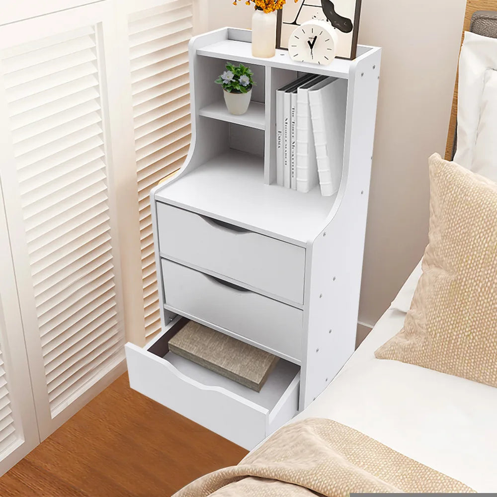 Easy Assembly Storage Nightstand with 3 Drawers