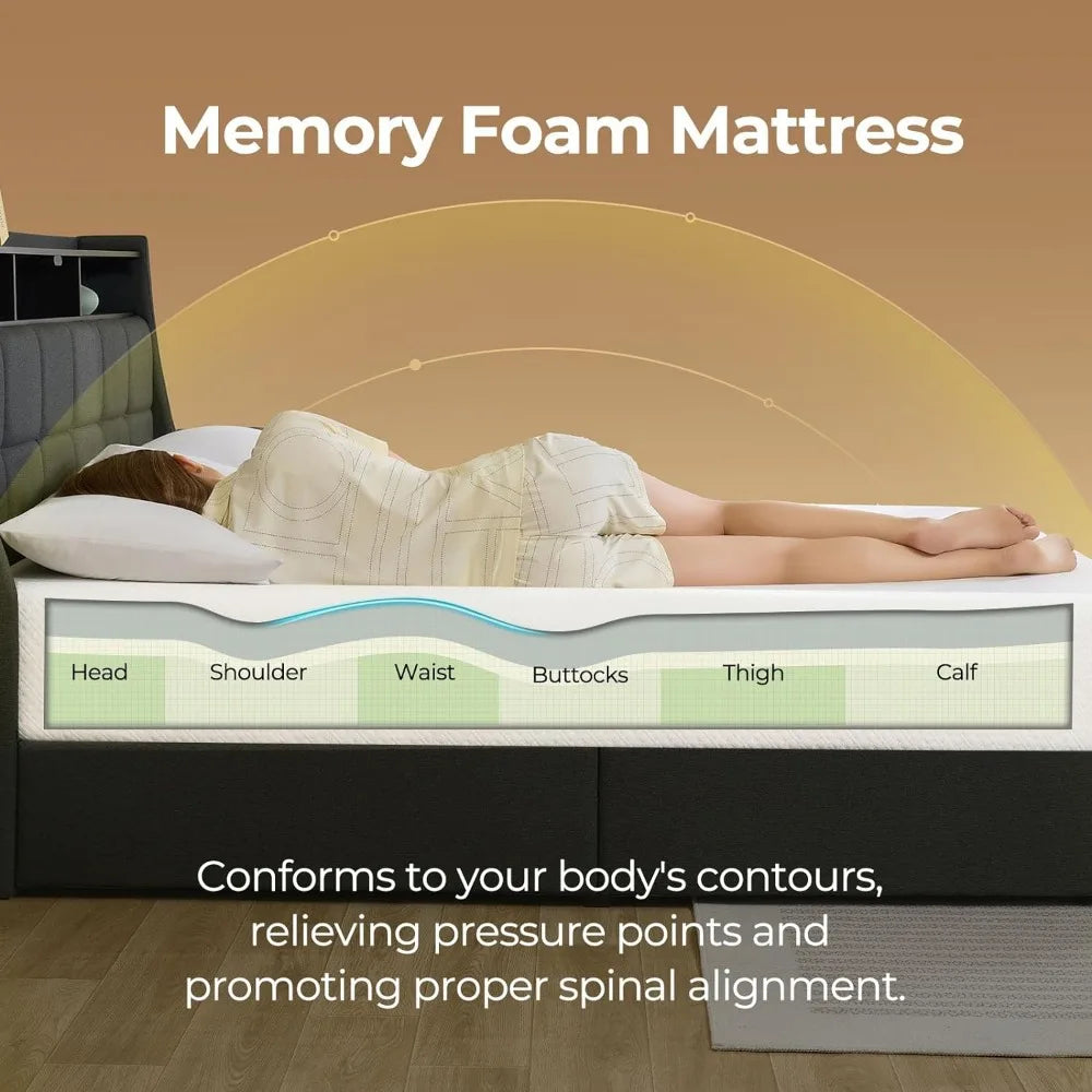 Queen Size 8 Inch Gel Memory Foam Mattress in a Box