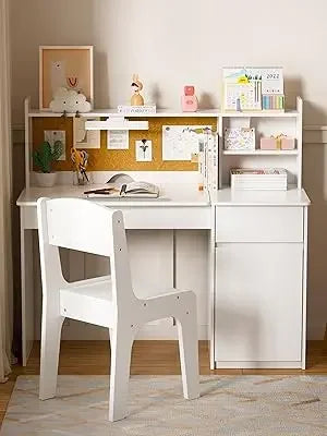 Kid's Study Desk with 3-Color Lights, Tiltable Desktop