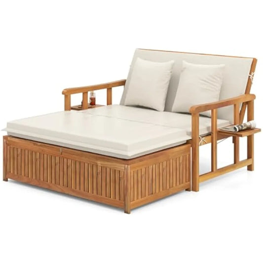 Moccha Acacia Wood Outdoor Daybed