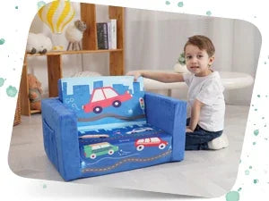 Toddler's Fold Out Sofa Bed/ Flip Out Convertible Lounge Chair