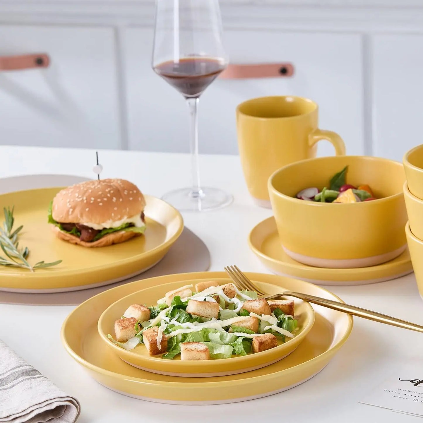 16-Piece Modern Stoneware Dinnerware Set