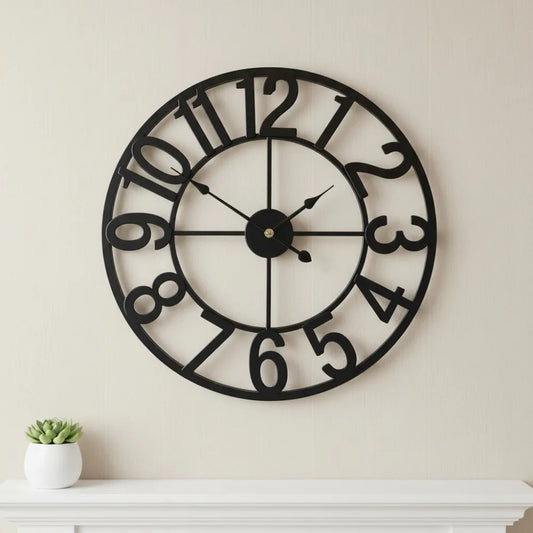 24 Inch Modern Round Metal Wall Clock