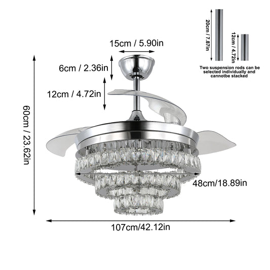Modern Led Light Remote Control Ceiling Fan