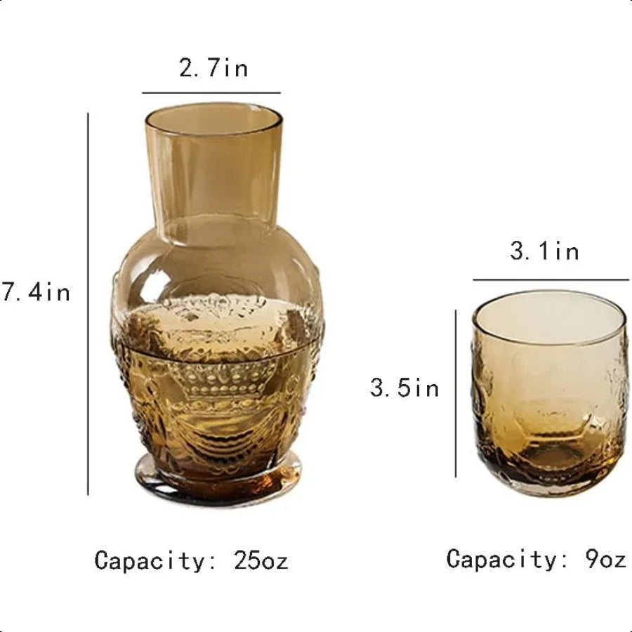 Retro Bedside Water Carafe with Tumbler