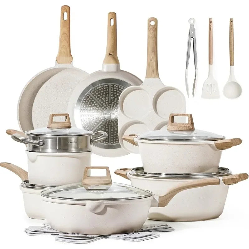 CAROTE 21Pcs Nonstick Cookware Sets