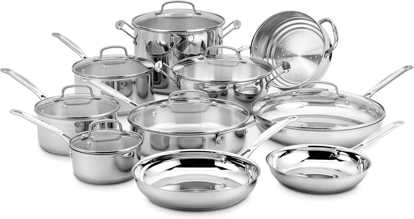 Chef's Classic Steel Collection 17-Piece Cookware Set