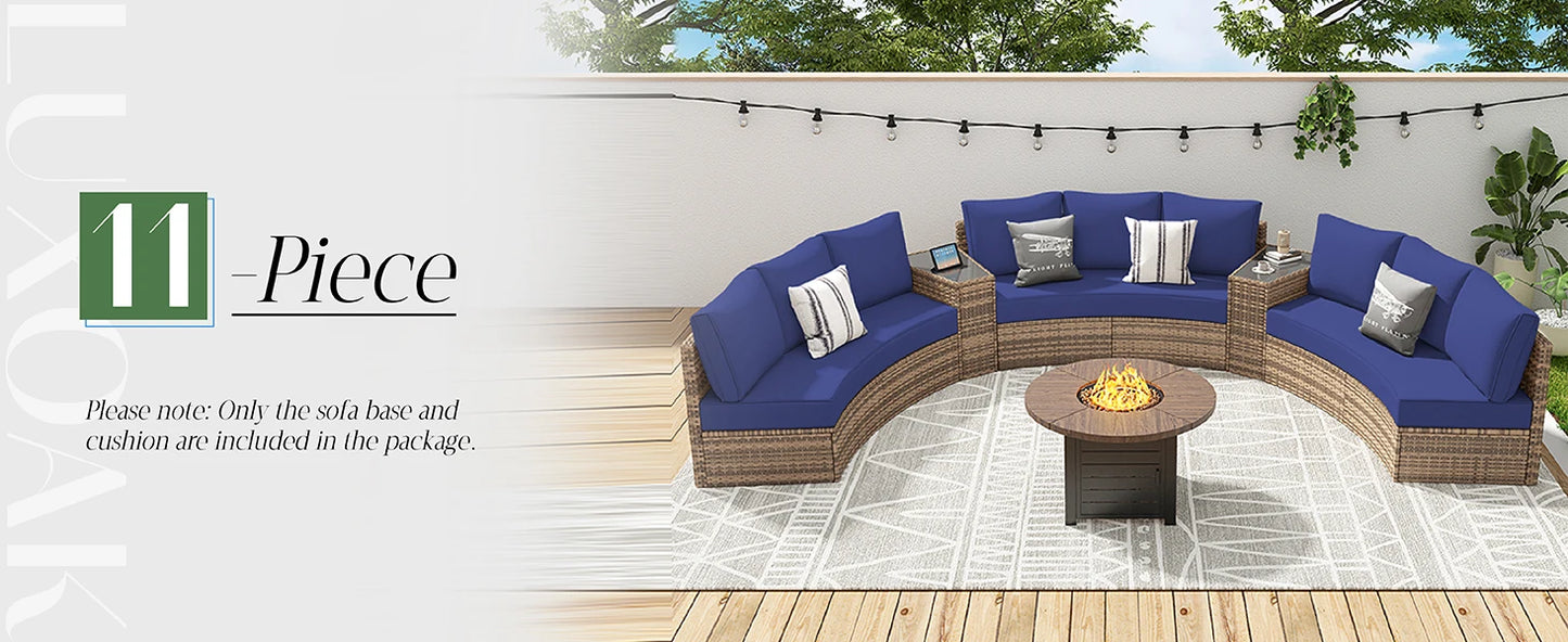 Half-Moon Round Sectional Outdoor Sofa Set